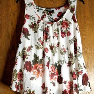 NWOT - Floral Rose High-Low Tank Top